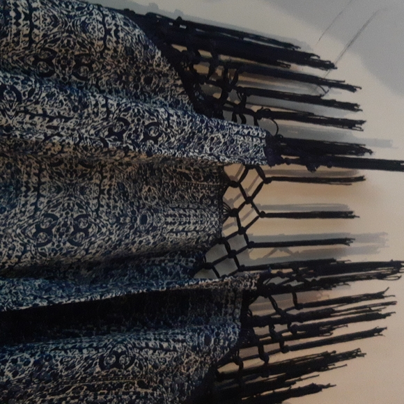 Cleo size S/M blue & white short sleeve lightweight cardigan - Picture 3 of 6